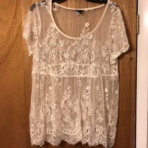 See through lace top